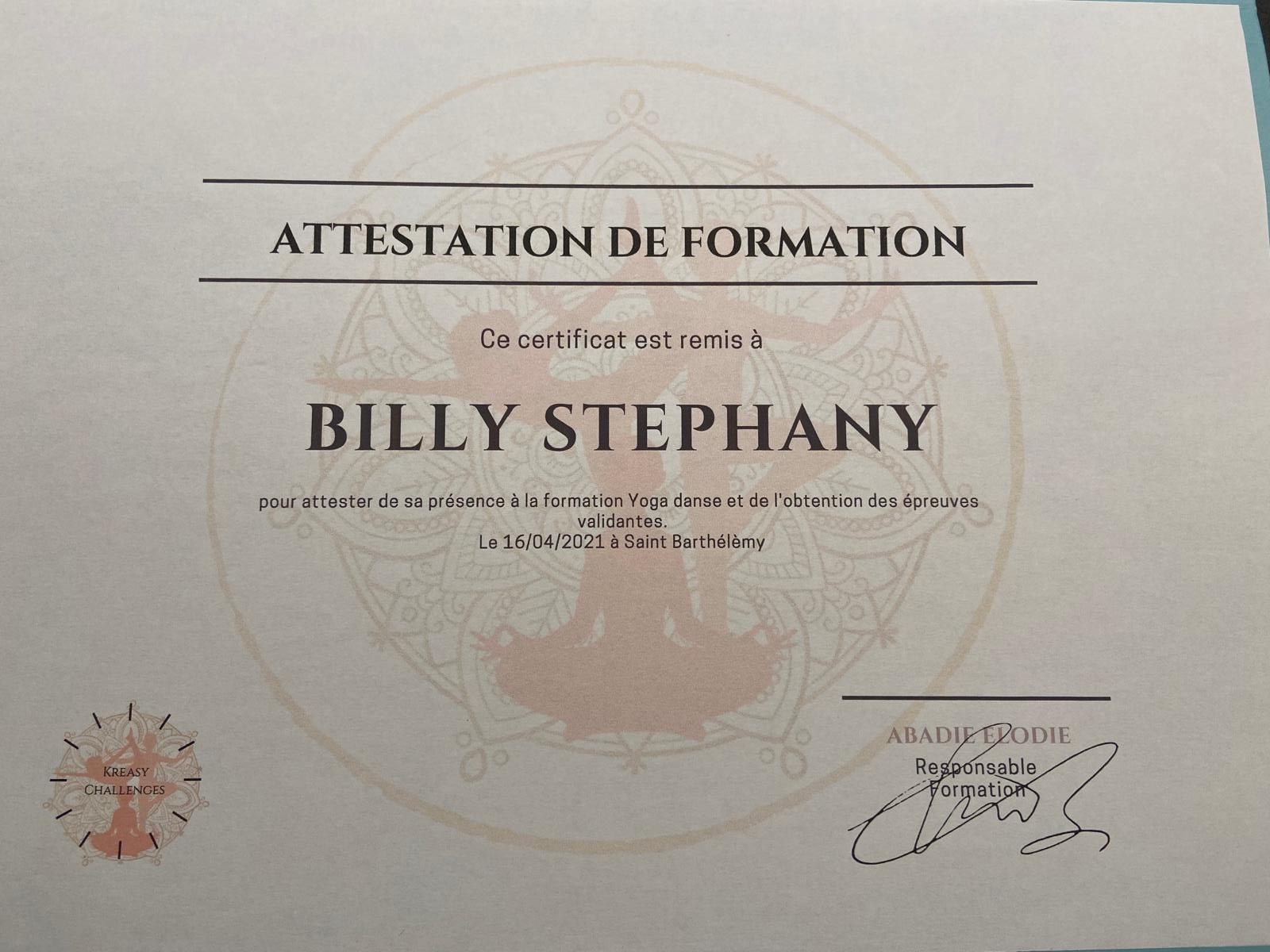 Diplôme 2 de Stéphany